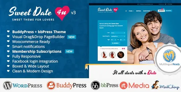 Sweet Date – More than a WordPress Dating Theme