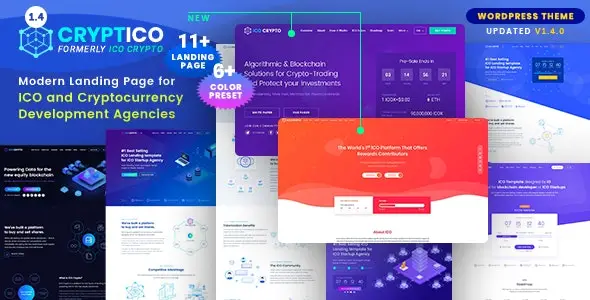 Cryptico – ICO Crypto Landing & Cryptocurrency WordPress Theme