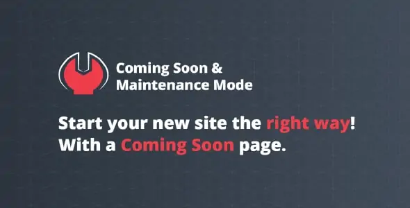 coming soon and maintenance mode