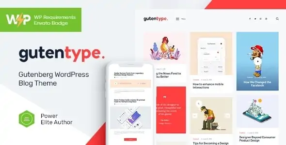 Gutentype | 100% Gutenberg WordPress Theme for Modern Blog + Elementor