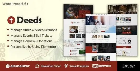 Deeds – Best Responsive Nonprofit Church WordPress Theme