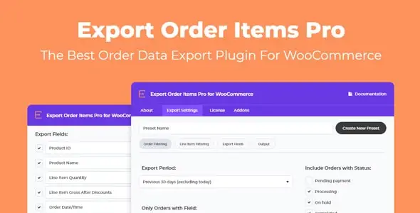 Export Order Items Pro for WooCommerce – The Best Order Data Export Plugin for WooCommerce