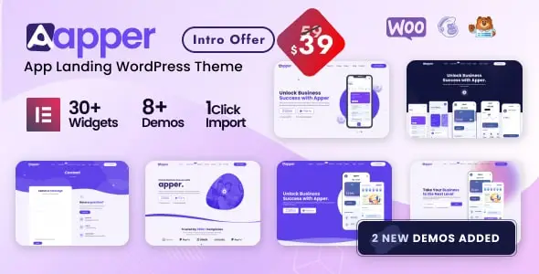 Apper – App Landing Page Multi-concept WordPress Theme